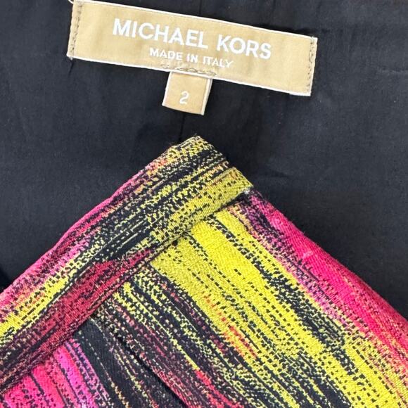 Michael Kors Collection Printed Shantung Silk Blend Pencil Skirt 2 - Picture 3 of 12